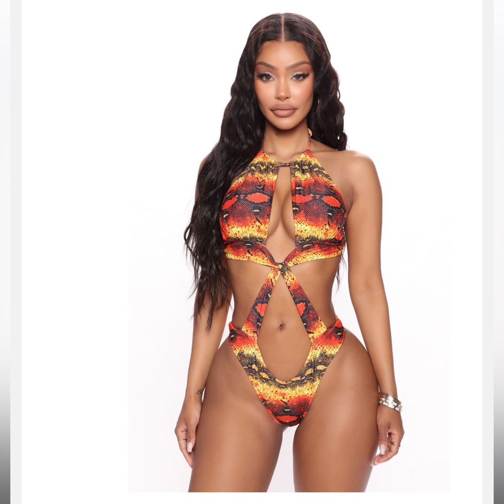 Multi snake print swim suit